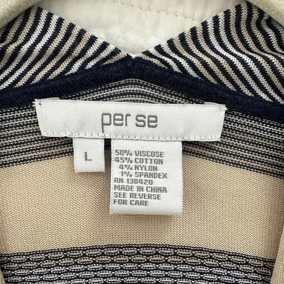 Striped Duster Cardigan Sweater Longline Tan Black Knit - Picture 3 of 7